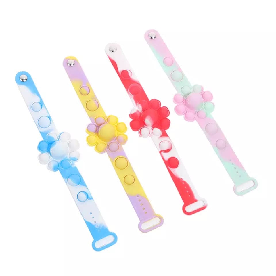 Flower Shaped Bubble Bracelet, Sensory Simple Dimple Fidget Toys, Anti Stress Sensory Stress Relief Wristband, Filip Silicone Press Finger Game Bubble Bracelet Flower Shaped Bubble Bracelet, Sensory Simple Dimple Fidget Toys, Anti Stress Sensory Stress Relief Wristband, Filip Silicone Press Finger Game Bubble Bracelet